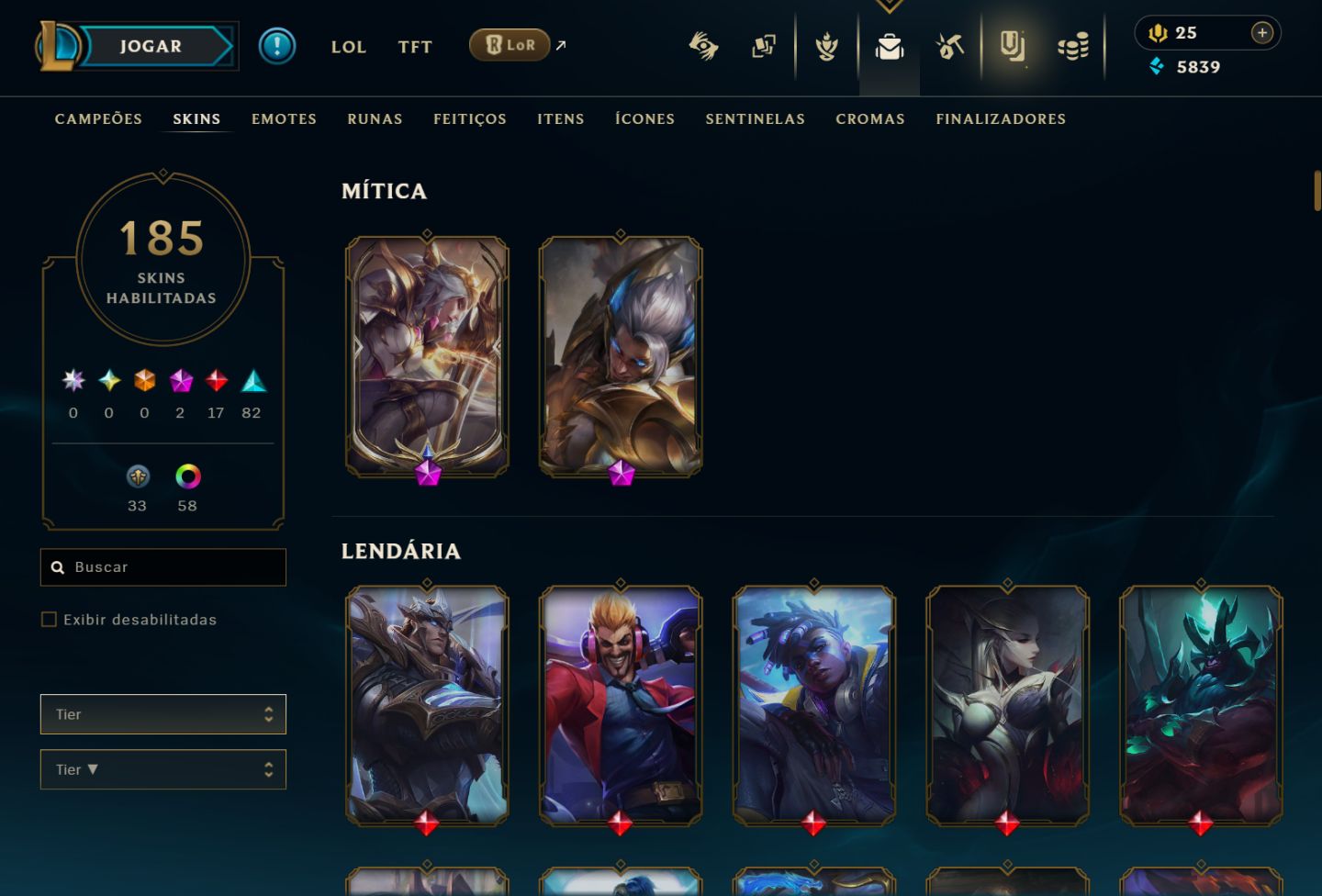CONTA LEAGUE OF LEGENDS 185 SKINS | CONTA DESDE 2022 | VENDA SEGURA