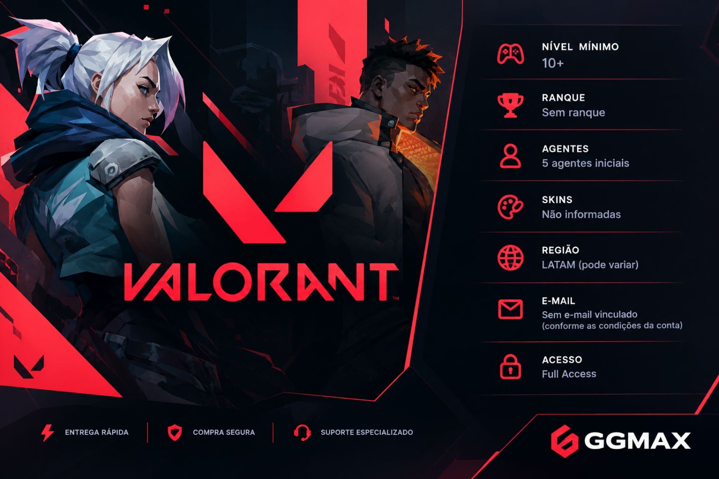 CONTA VALORANT LVL 10 FULL ACESSO (FA)