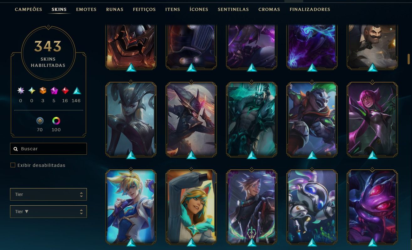 Conta com 4 skin primatica e 3 ultimate