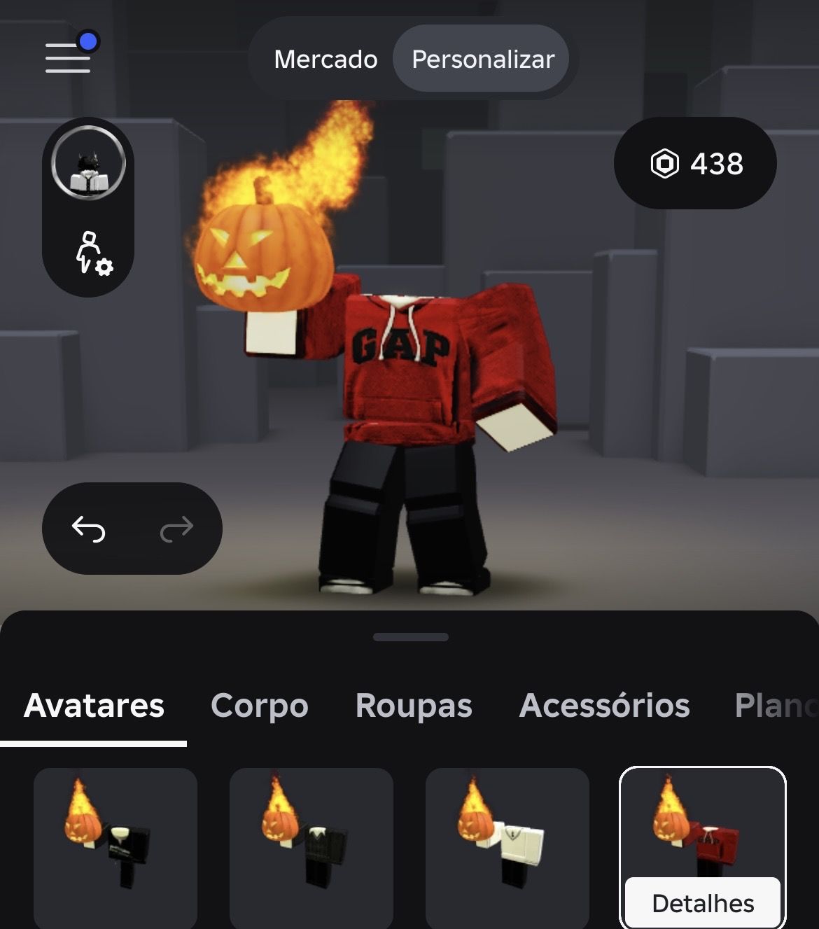 Conta Headless, e Korblox (400k gastos.