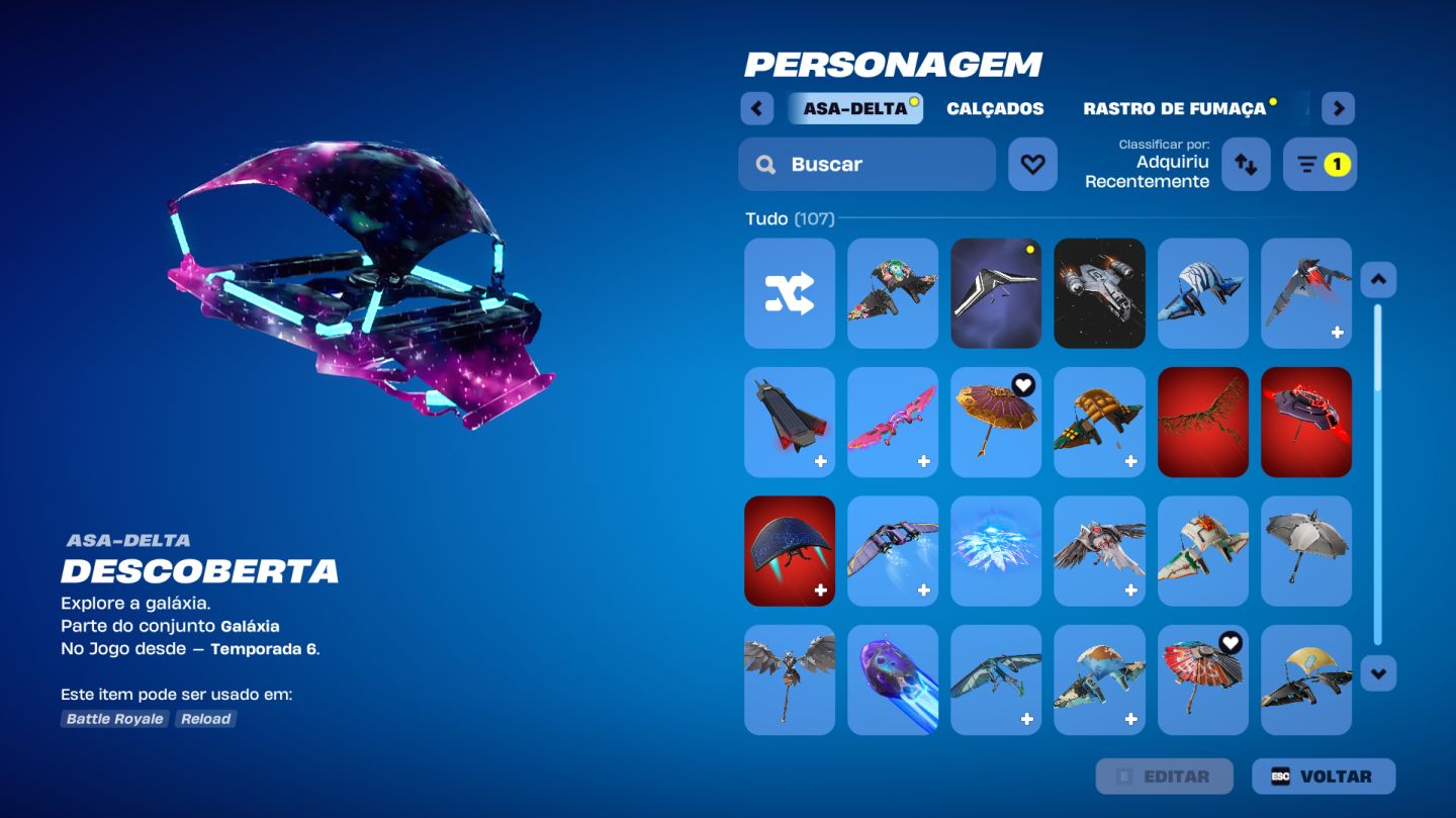 CONTA FORTNITE OG VETERANA | Galáxia Completo | Passes C1 | Pacotes Twitch