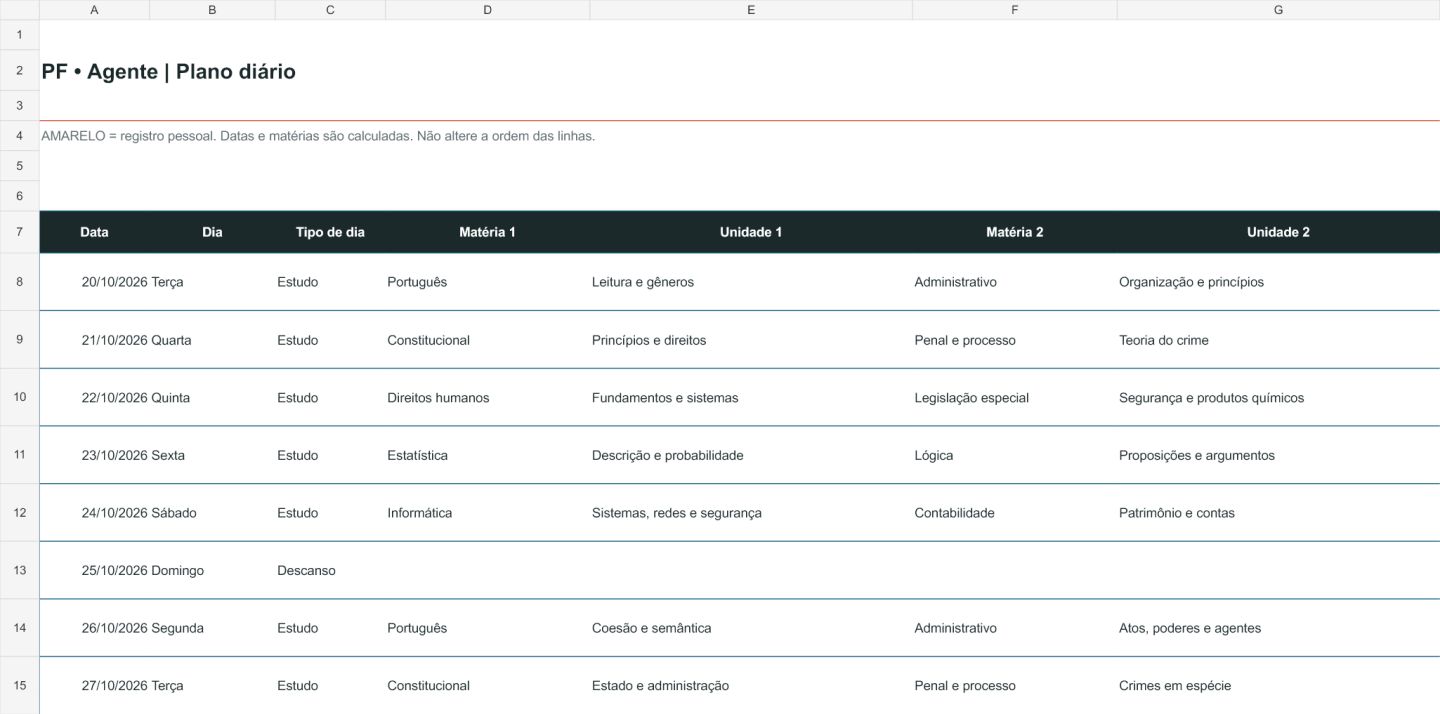 PF Agente | Base 2025 | Cronograma | Excel