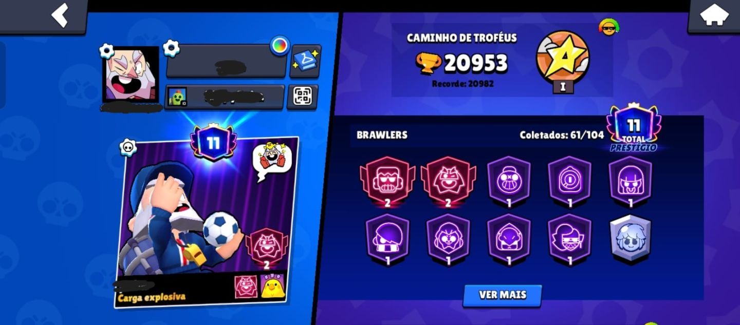Conta Brawl Stars 22.0K Troféus |55.000 moedas | 70 Brawlers | Muitos P11 |