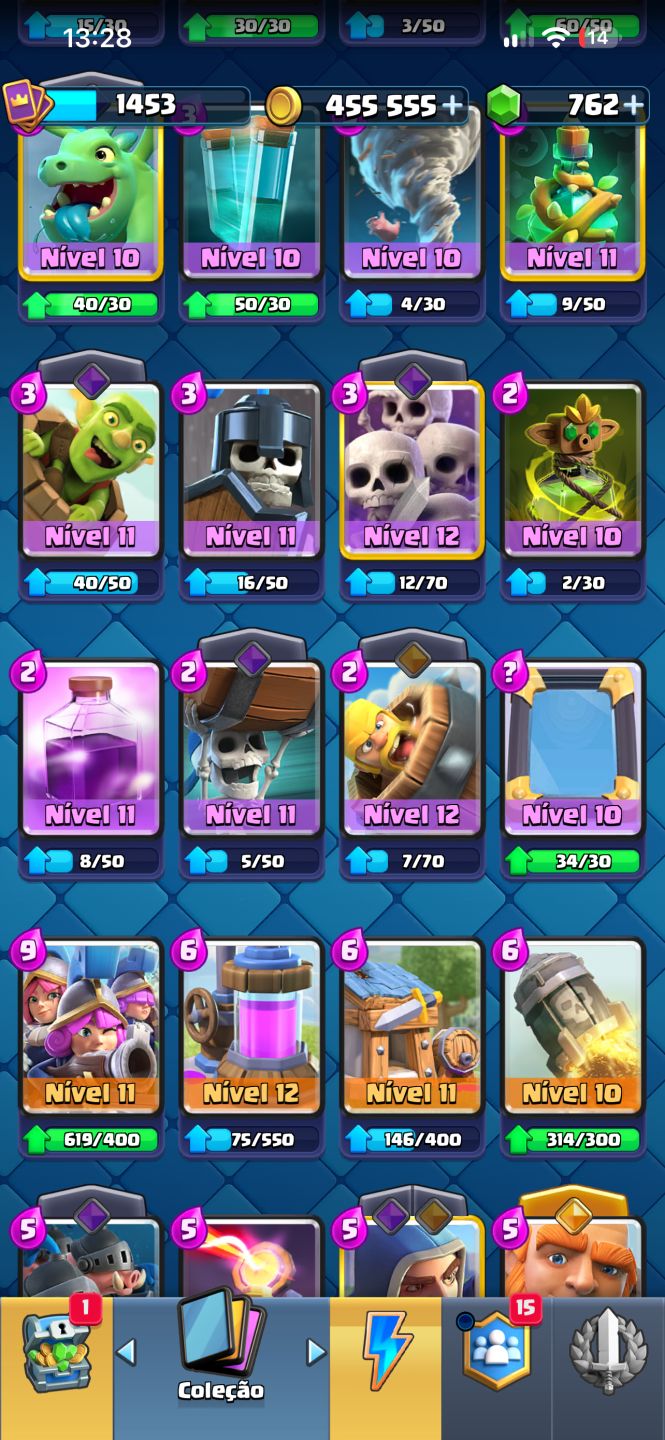 Conta Clash Royale Arena 24 9530 Troféus 762 Gemas 400k Moedas