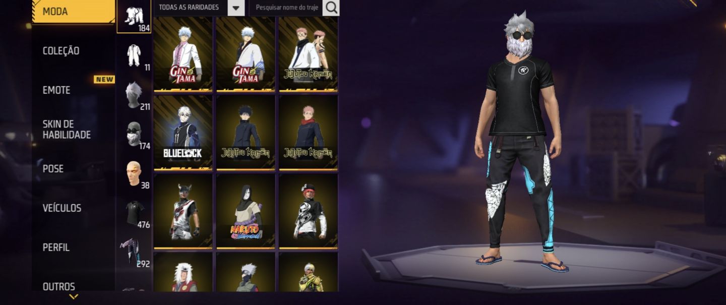 CONTA GEMADA FREE FIRE COM MUITA SKIN RARA