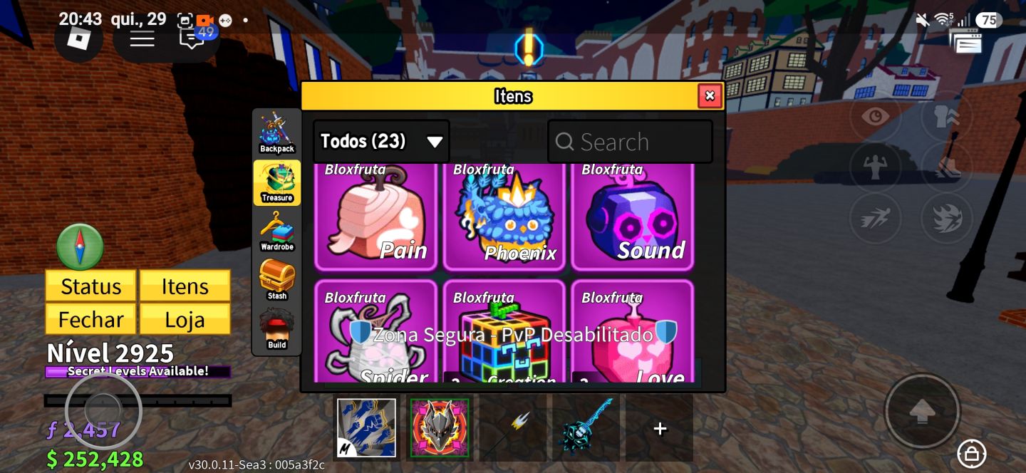 CONTA END-GAME BLOX FRUITS | DRAGON PERM | LVL MÁX 2925 | TTK + DARK COAT |