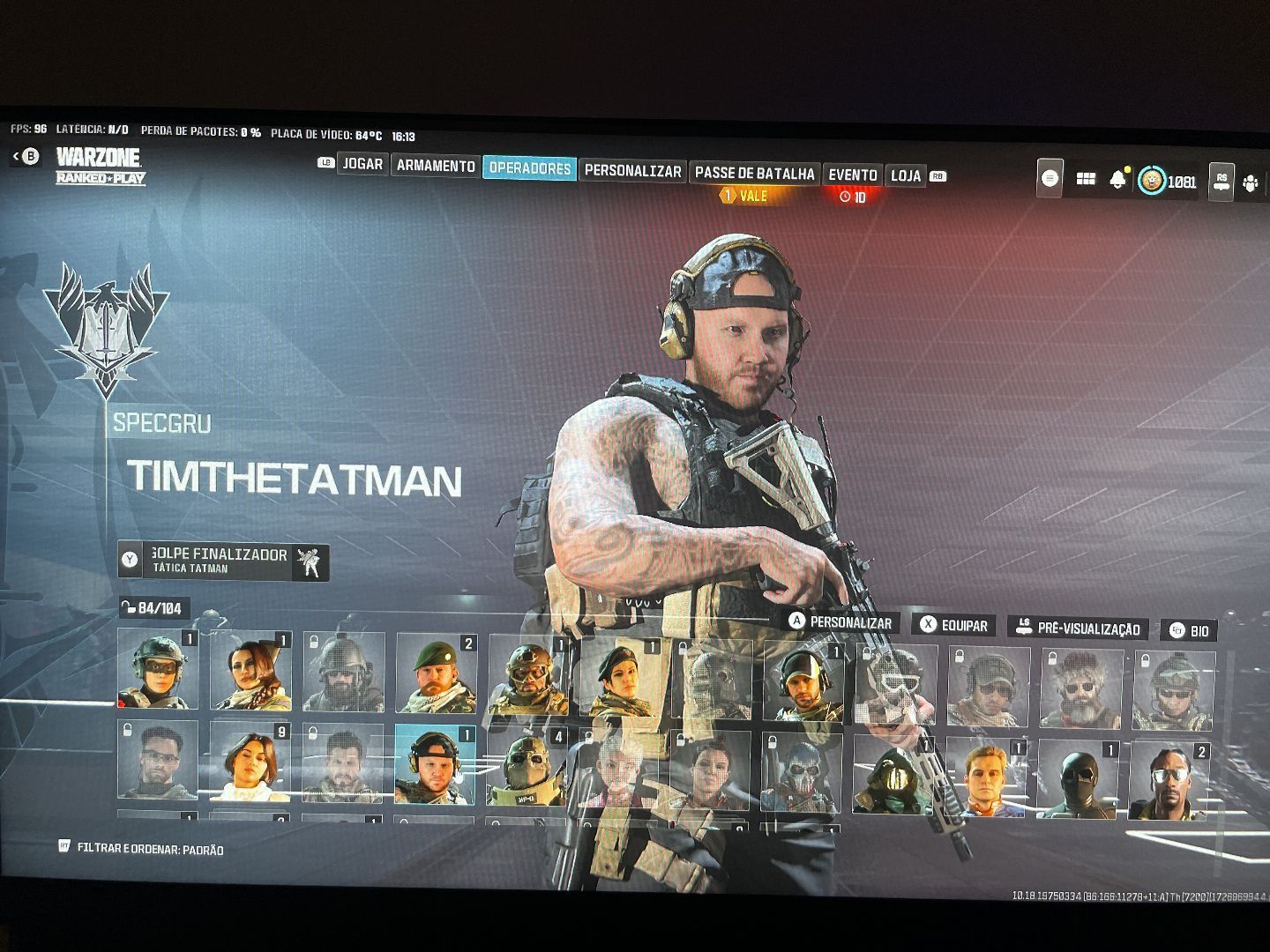 MELHOR CONTA DO SITE COD MW3/MW2 WARZONE INCRIVEL SKINS TOPS