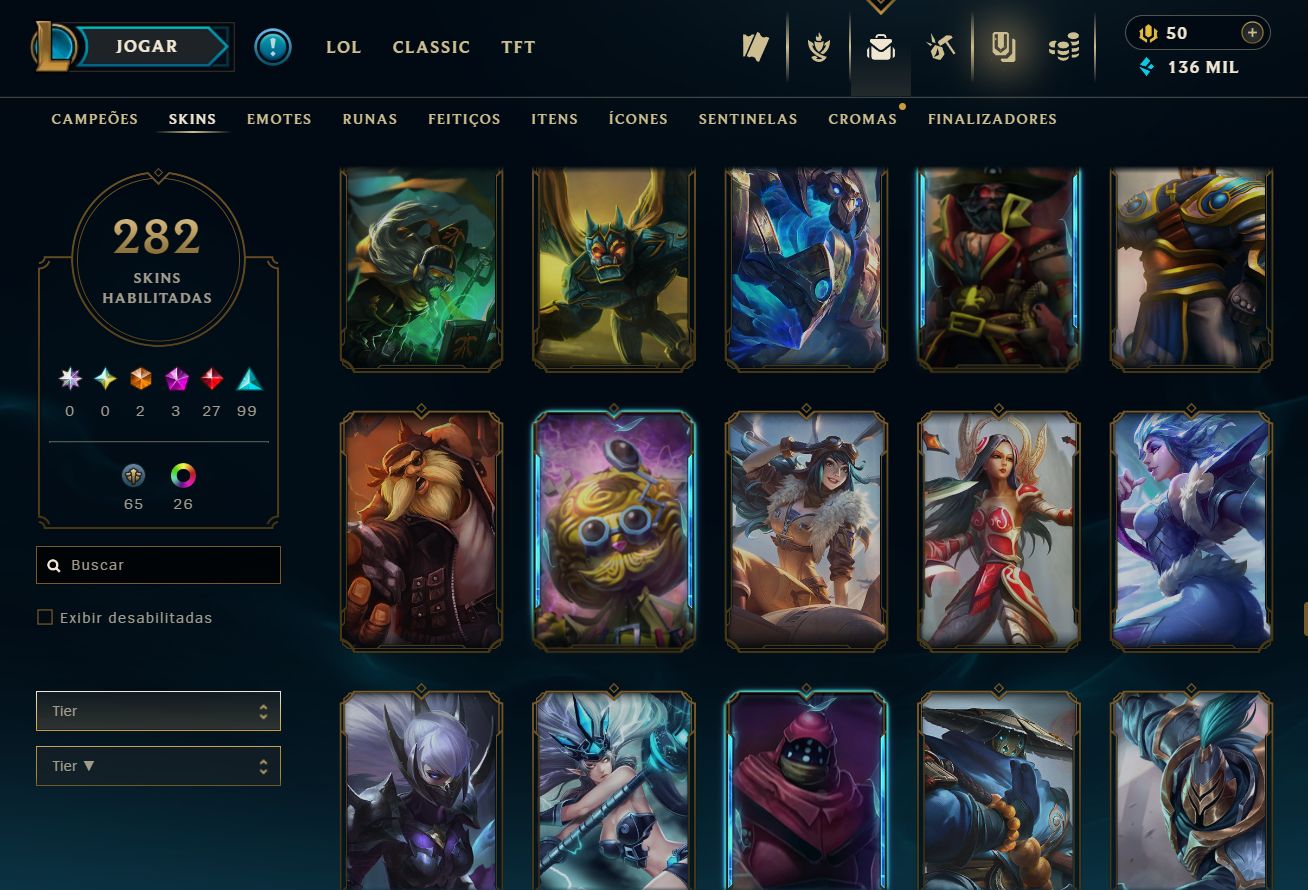 CONTA GOLD IV - 282 SKIN - FULL CHAMP + PREÇO BAIXISSIMO! - 100% SEGURA!
