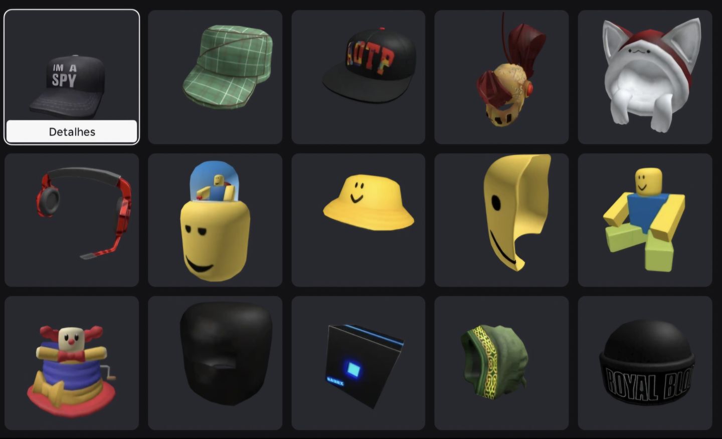 CONTA DO ROBLOX ALGUMAS SKINS E ALGUNS JOGOS.