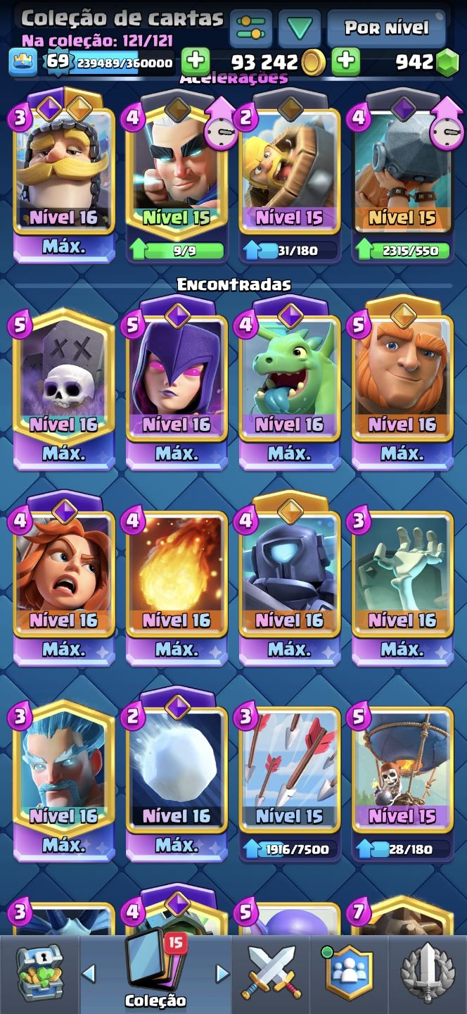 Conta clash royale mt bem updada 11k+trofeus