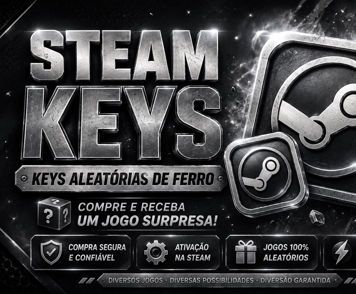 Steam Keys Aleatórias-Receba um Jogo Surpresa!