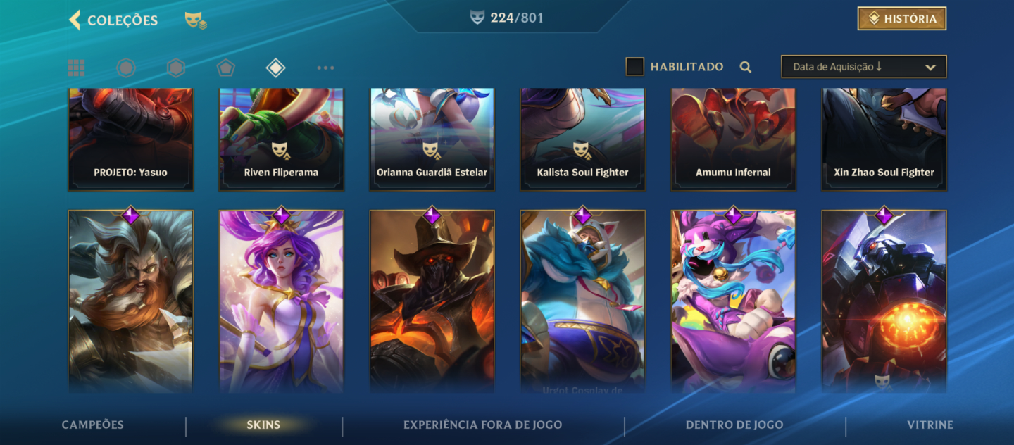 CONTA WILD RIFT +PC 4K GASTO 239 SKINS, 30LENDÁRIAS, 129 ÉPICAS 44k COLECIONADOR
