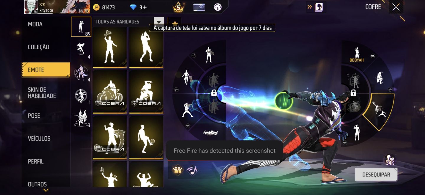 Conta level 78 com bastante skins