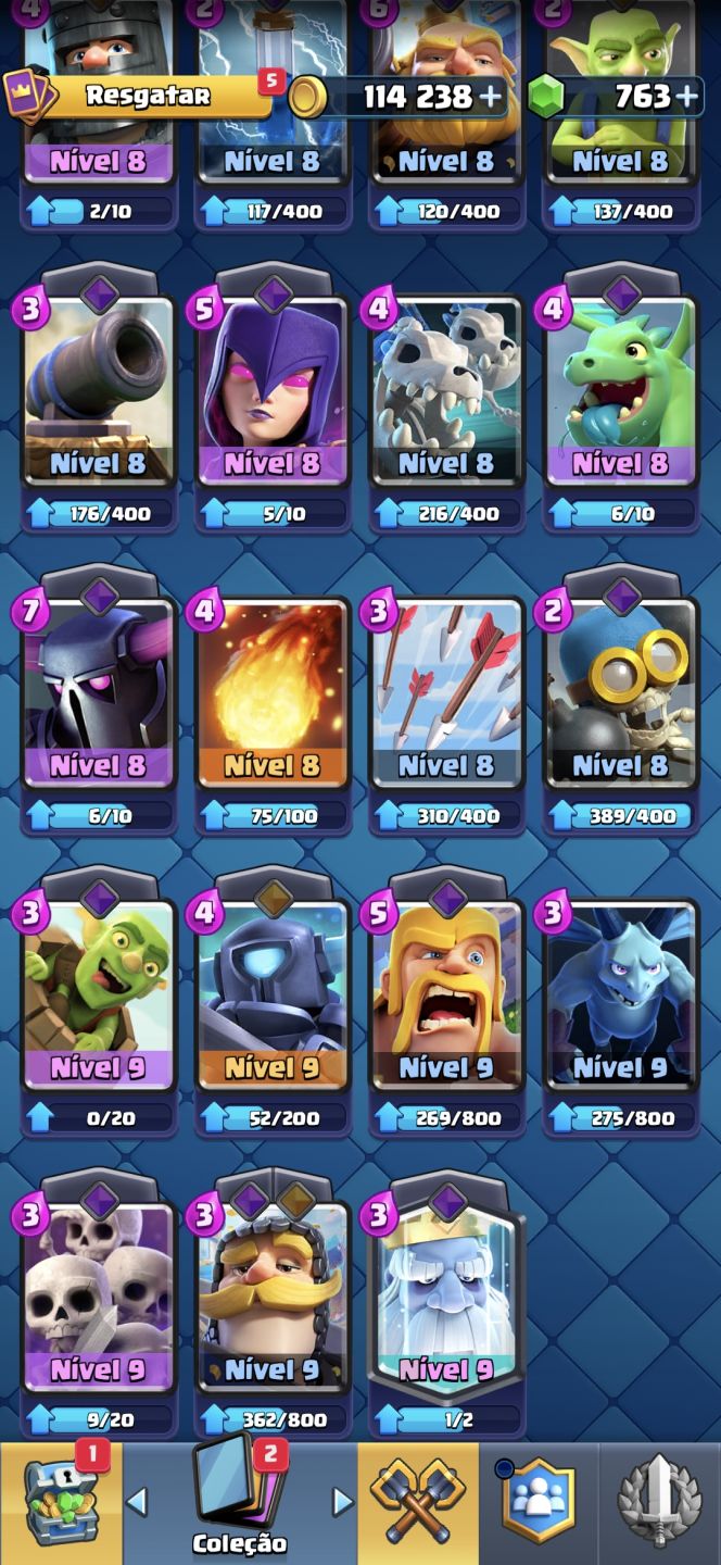 Conta Clash Royale Arena 7 2200 Troféus