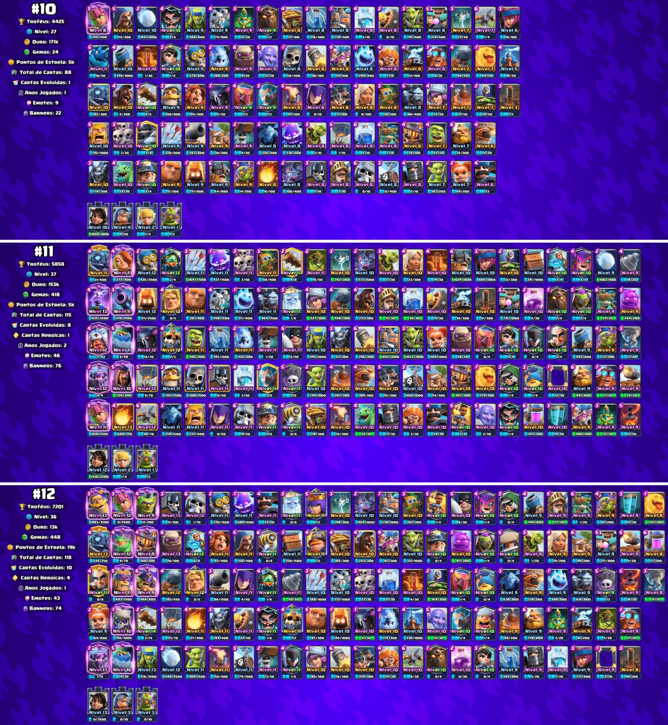 MELHOR VARIEDADE - IMAGENS + BRINDEs!! - CONTA CLASH ROYALE 1K-10K DE TROFEUS!
