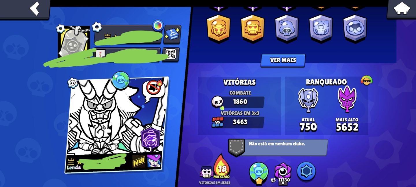 OFERTA! CONTA RARA COM 97 BRAWLERS