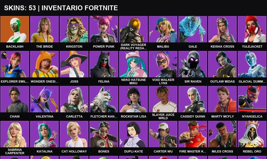 Conta Fortnite | 53 Skins | Backlash + The Bride FULL ACESSO