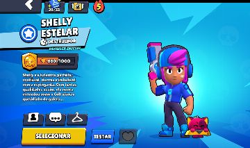 Conta brawl stars com a skin da Shelly estelar