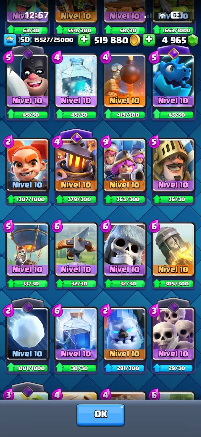 Conta de Clash Royale com quase todas as cartas, 8,3k de troféu e 9 evos!