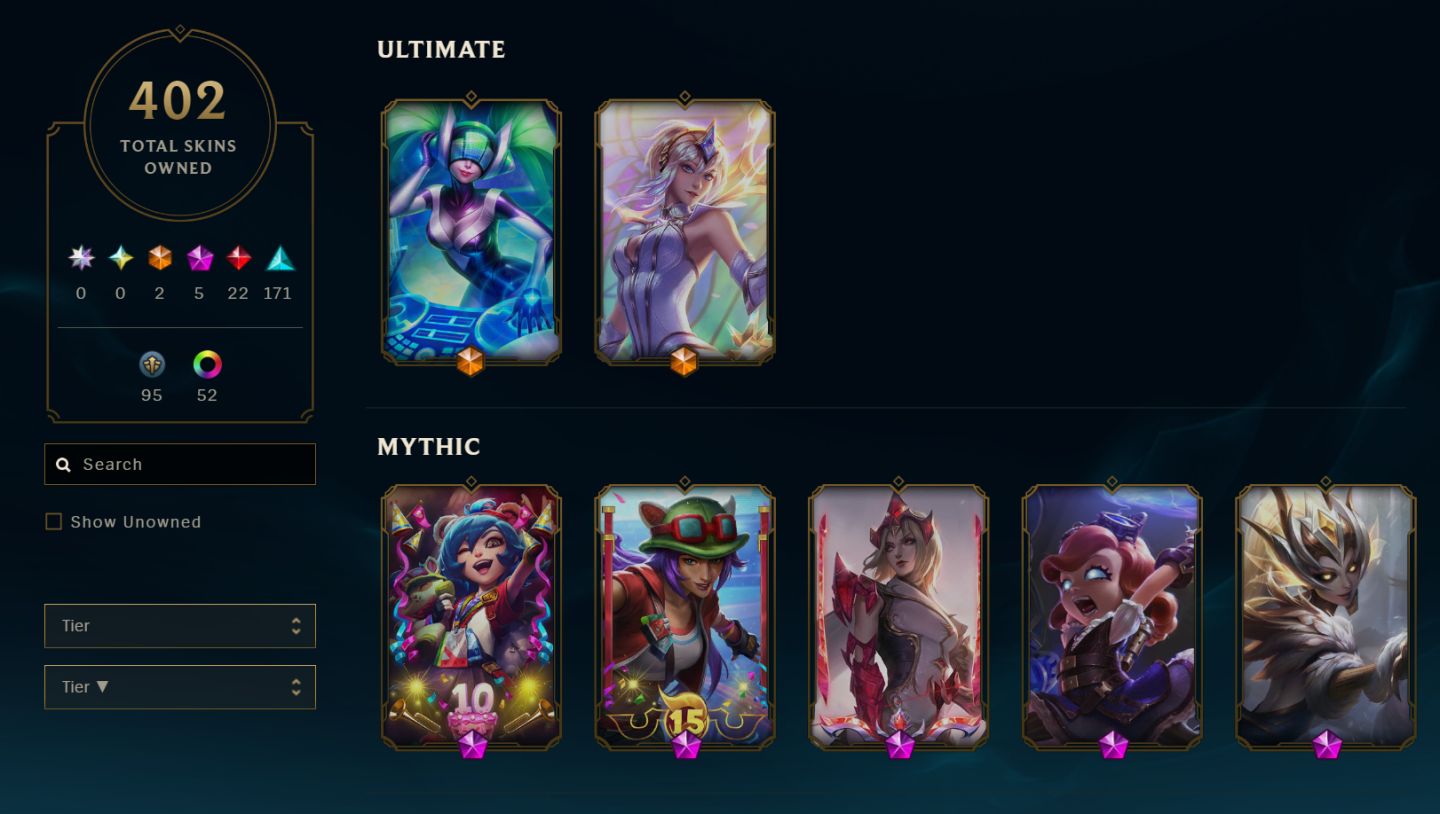 Conta League Of Legends, 402 skins +skins tft, emerald 3, Level 489