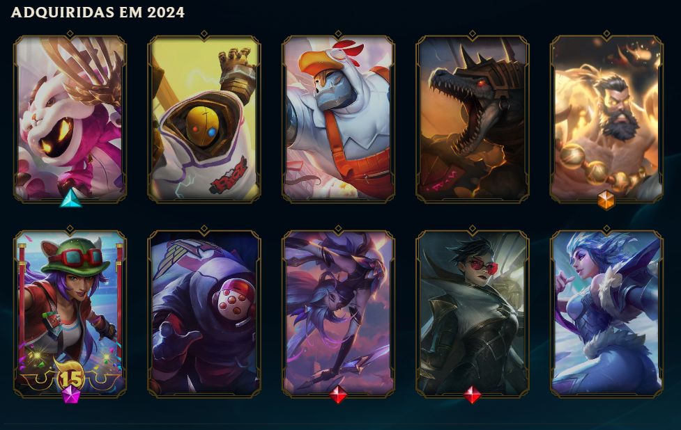 CONTA DE 2014 | DIAMANTE IV | 60% WR | 152 SKINS | TODOS CAMPEÕES