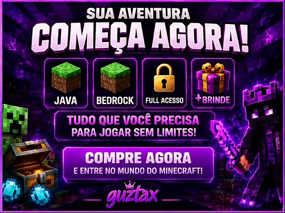 Minecraft Java + Bedrock Original | Deluxe Premium | Full Acesso + BRINDE