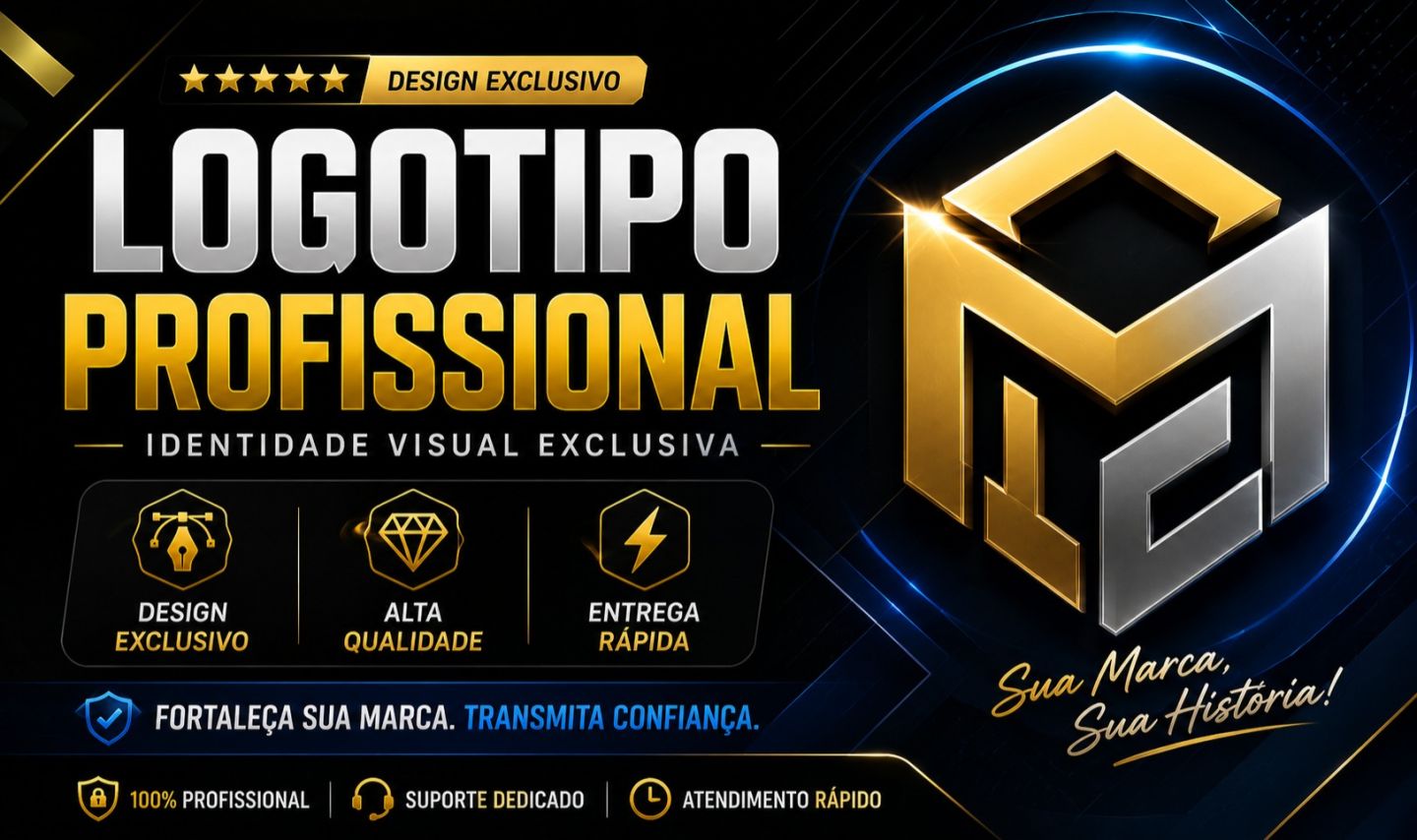 Logotipo Profissional Personalizado | Logo Exclusiva | Identidade Visual Premium