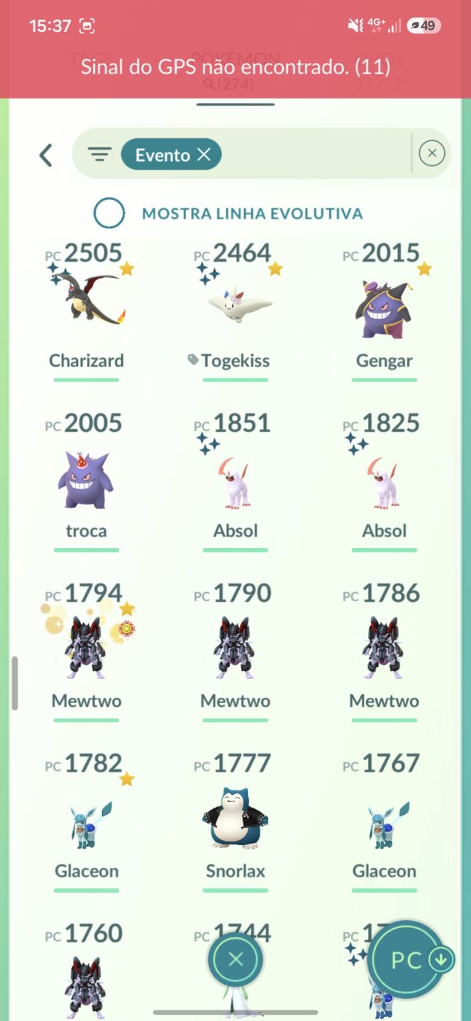 CONTA POKEMON GO MUITO SHINY
