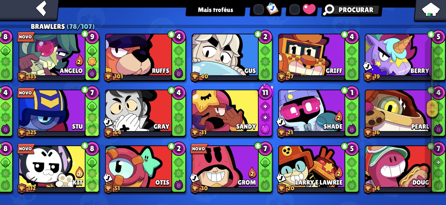 Conta Brawl Stars desde 2020 com itens valiosos e raros