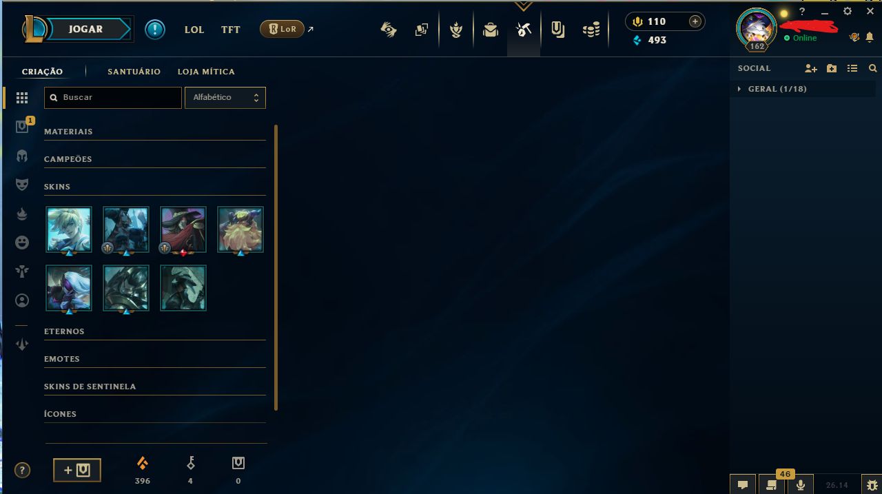 Conta league of legends LV 161 - prata 3 soloQ - ouro flex