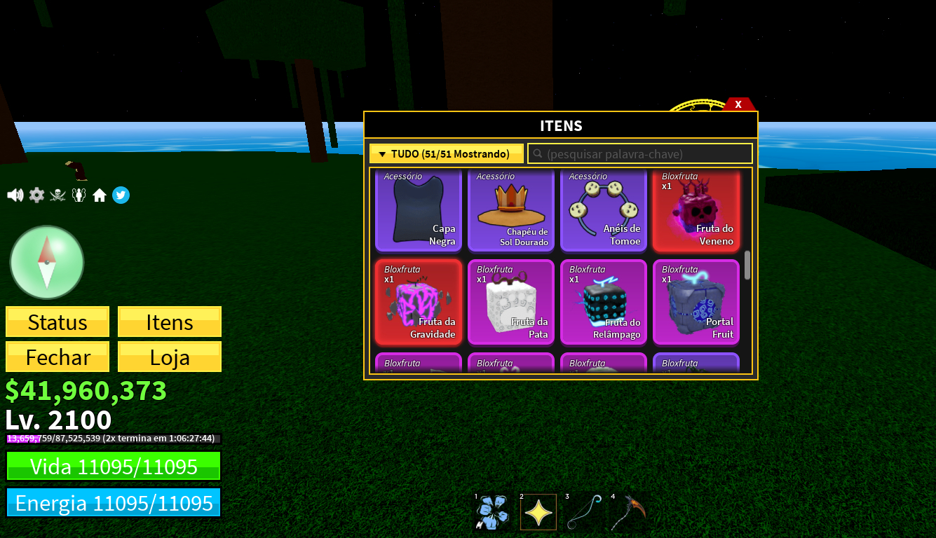 Venda de Conta com skin, King legacy(Quake despertada),Blox fruit,Passes no AFS