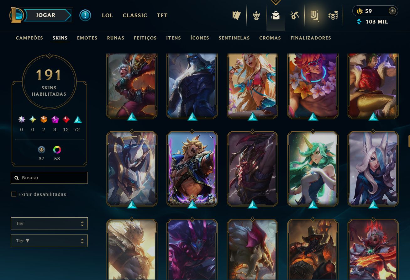 CONTA GOLD IV - 191 SKIN - FULL CHAMP + PREÇO BAIXISSIMO! - 100% SEGURA!