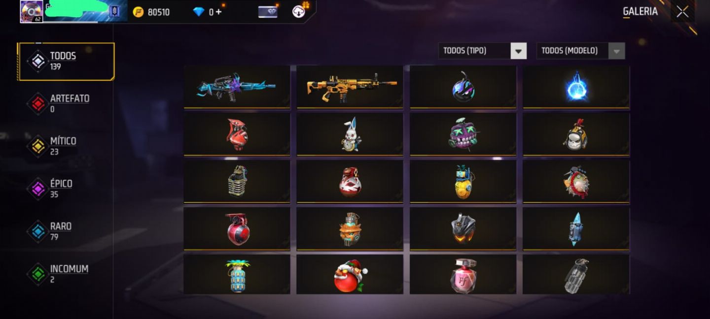 Conta free fire nível 72 gola alta preta, scar punho de ouro, via google!!