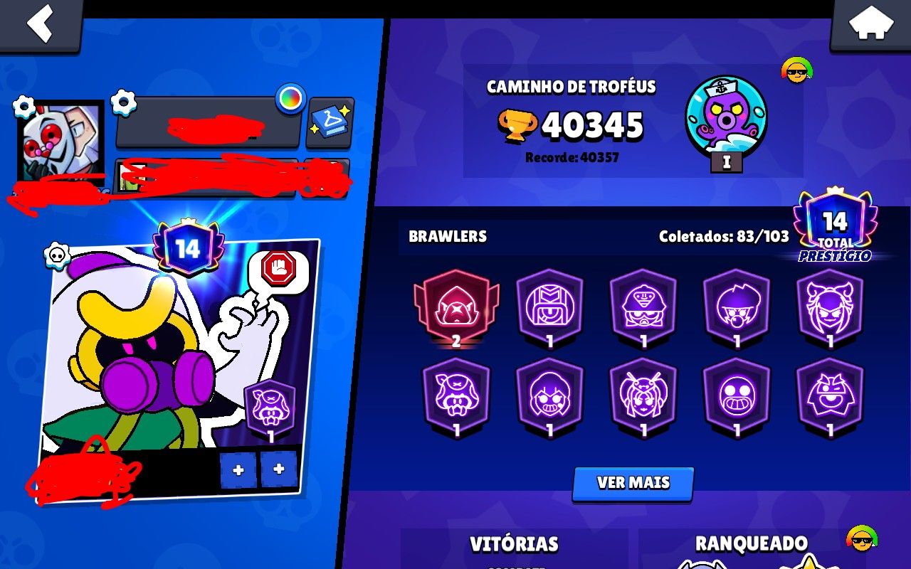 CONTA BRAWL STARS 40K COM 82 BRAWLERS, SKINS E 300 GEMAS INCLUSAS