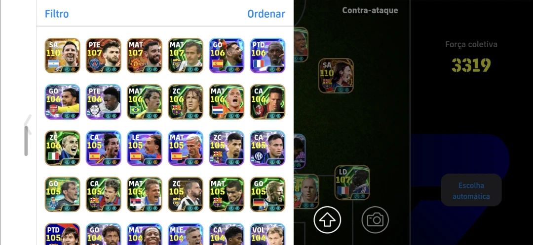 Conta Efootball 3330+ DE FORÇA COLETIVA, KONAMI ID , MESSI 110 E + RAROS