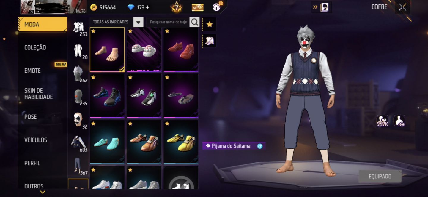 CONTA FREE FIRE PRIME 7 COM MUITAS PARCERIAS!!!!!!!