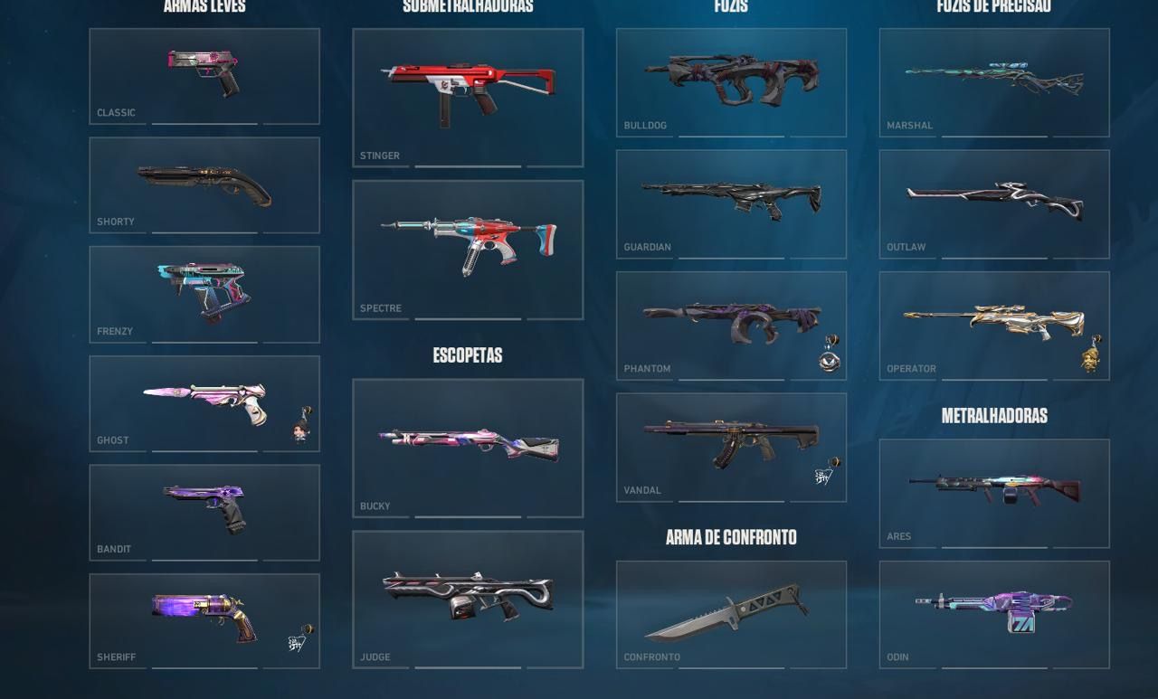 Conta com armas vct e champions