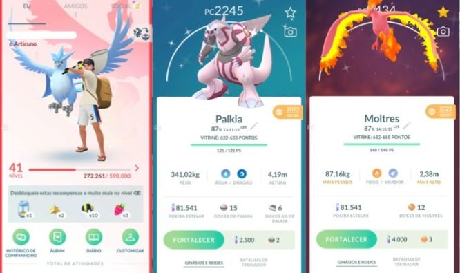 CONTA POKEMON GO LEVEL 41 | 22 LENDARIO | 13 BRILHANTE |