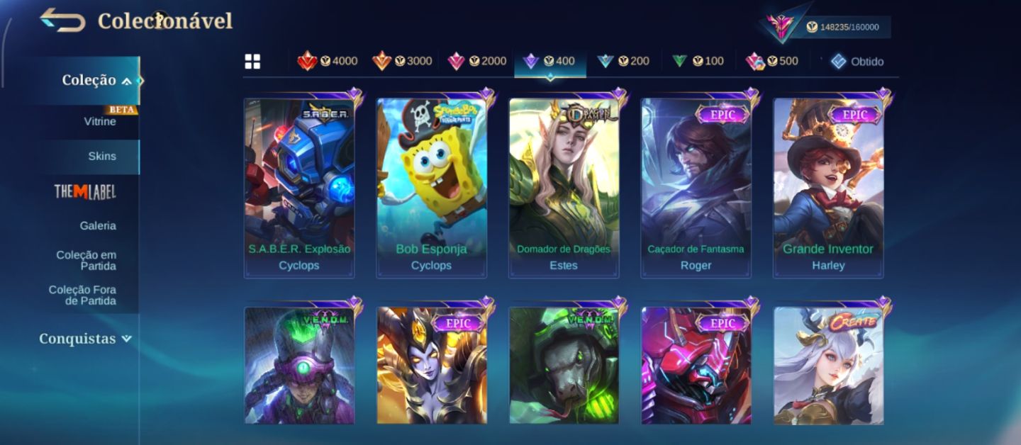 Legend Lunox - 463 Skins - Full herói e emblemas - líder de clã nível 10