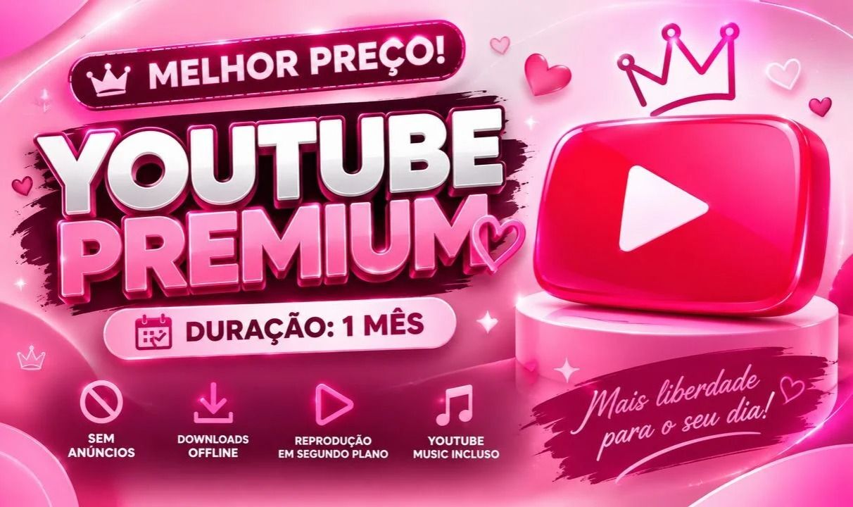 | Melhor Preço | Youtube Premium 1 Mês + Plano Família | Convites