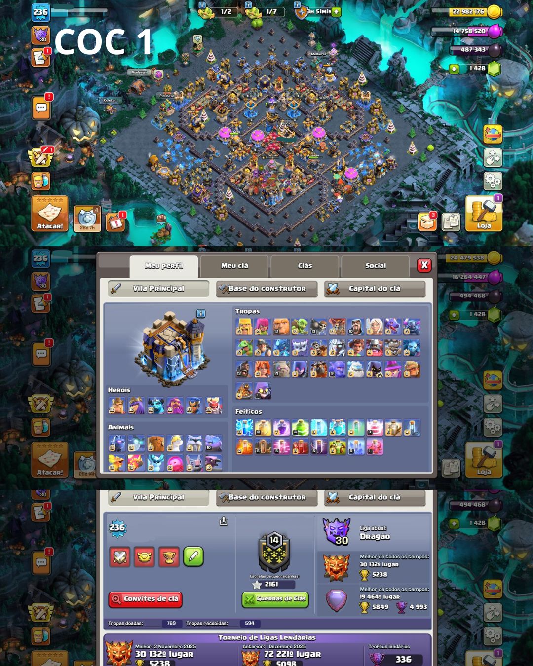 (PROMOÇÃO) CONTAS CLASH OF CLANS CV 9, 10, 12, 13, 15, 16, 17, 18