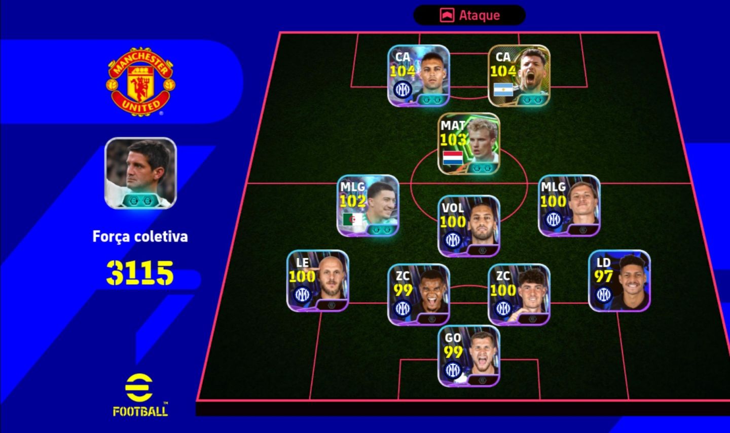 CONTA EFOOTBALL COM PACK DA INTER DE MILÃO | AGUERO | BERGKAMP