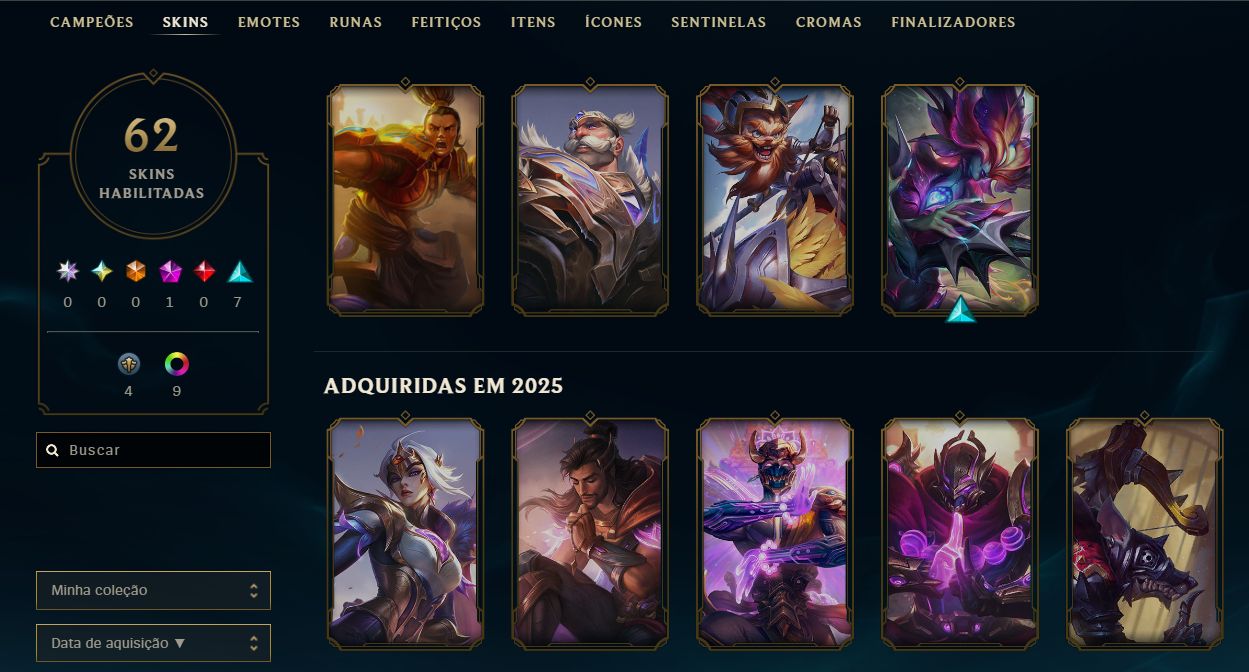 CONTA LEAGUE OF LEGENDS - 18 SKINS - PROTEÇÃO CONTRA REBAIXAMENTO - FULL ACESSO