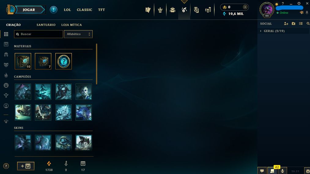 CONTA LOL MESTRE 4 PDL - NIVEL 99, 20K ESSENCIA AZUL | MMR alto |