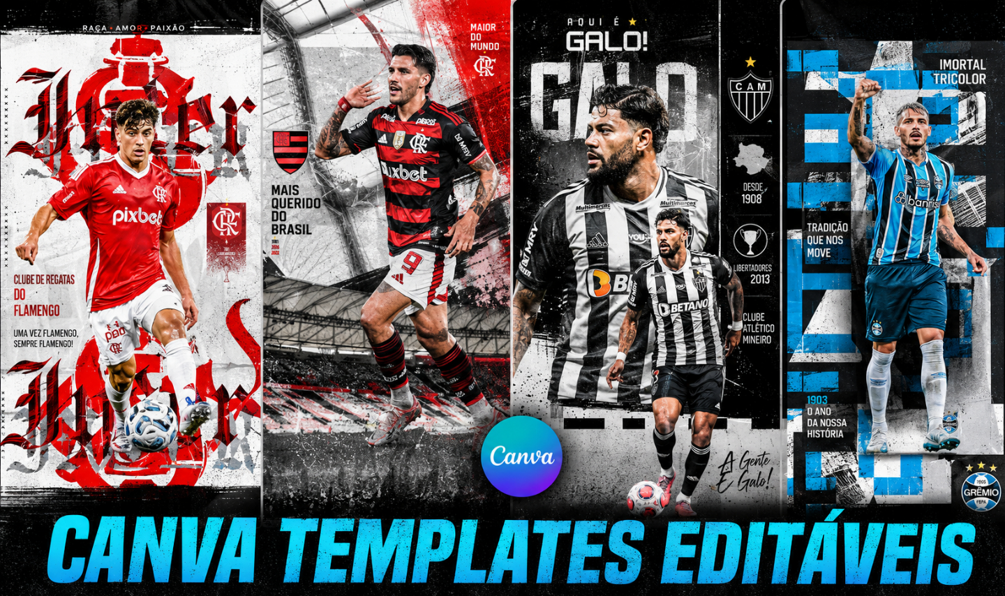 RENDA EXTRA COM FUTEBOL / + 140 ARTES EDITÁVEIS NO CANVA / DESIGNS PRONTOS