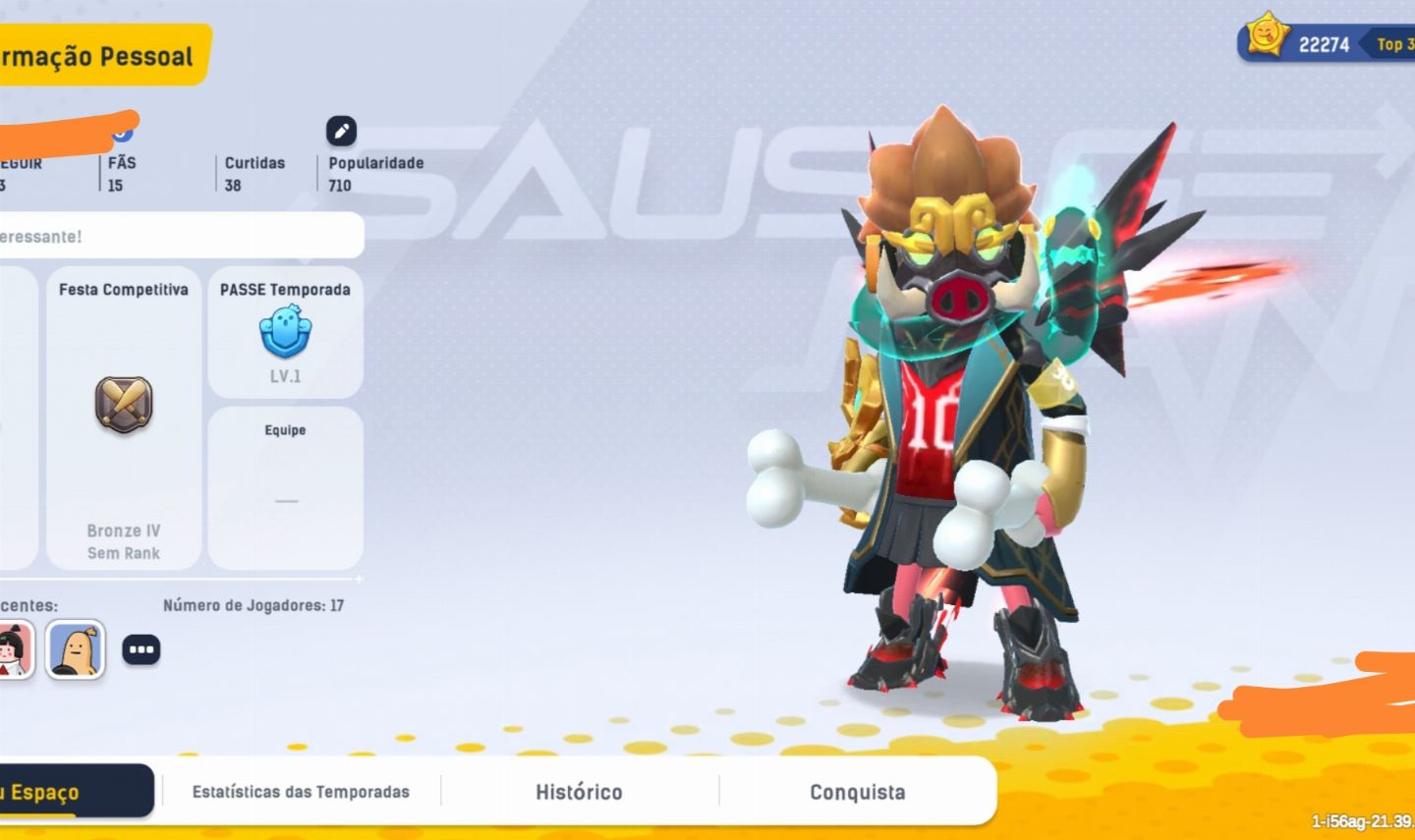 SAUSAGE MAN CONTA ANTIGA COM O PRIMEIRO PASSE E SKIN RARAS ( PROMOÇÃO )