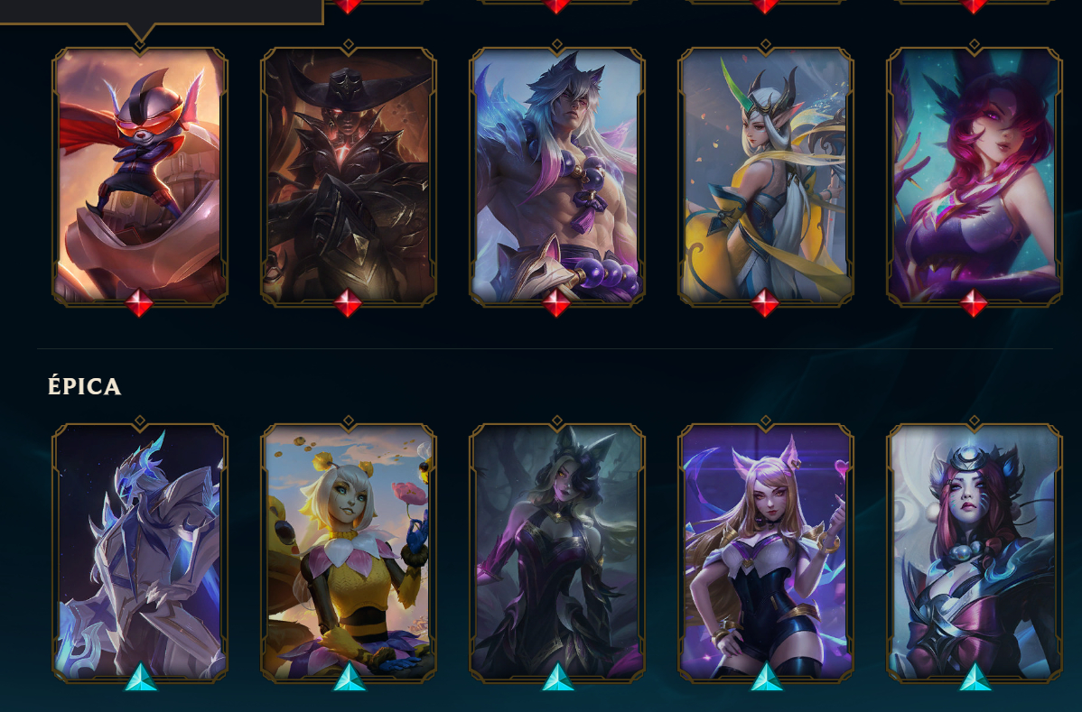 Conta do lol com 2 skins miticas e outras 294