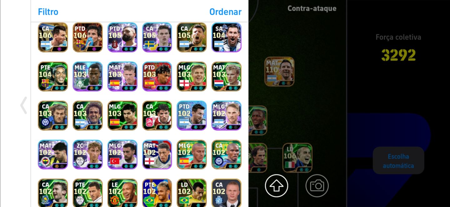 CONTA TOP eFootball 3292 FORÇA | GULLIT 108 + MESSI 110 + BANCO RECHEADO!