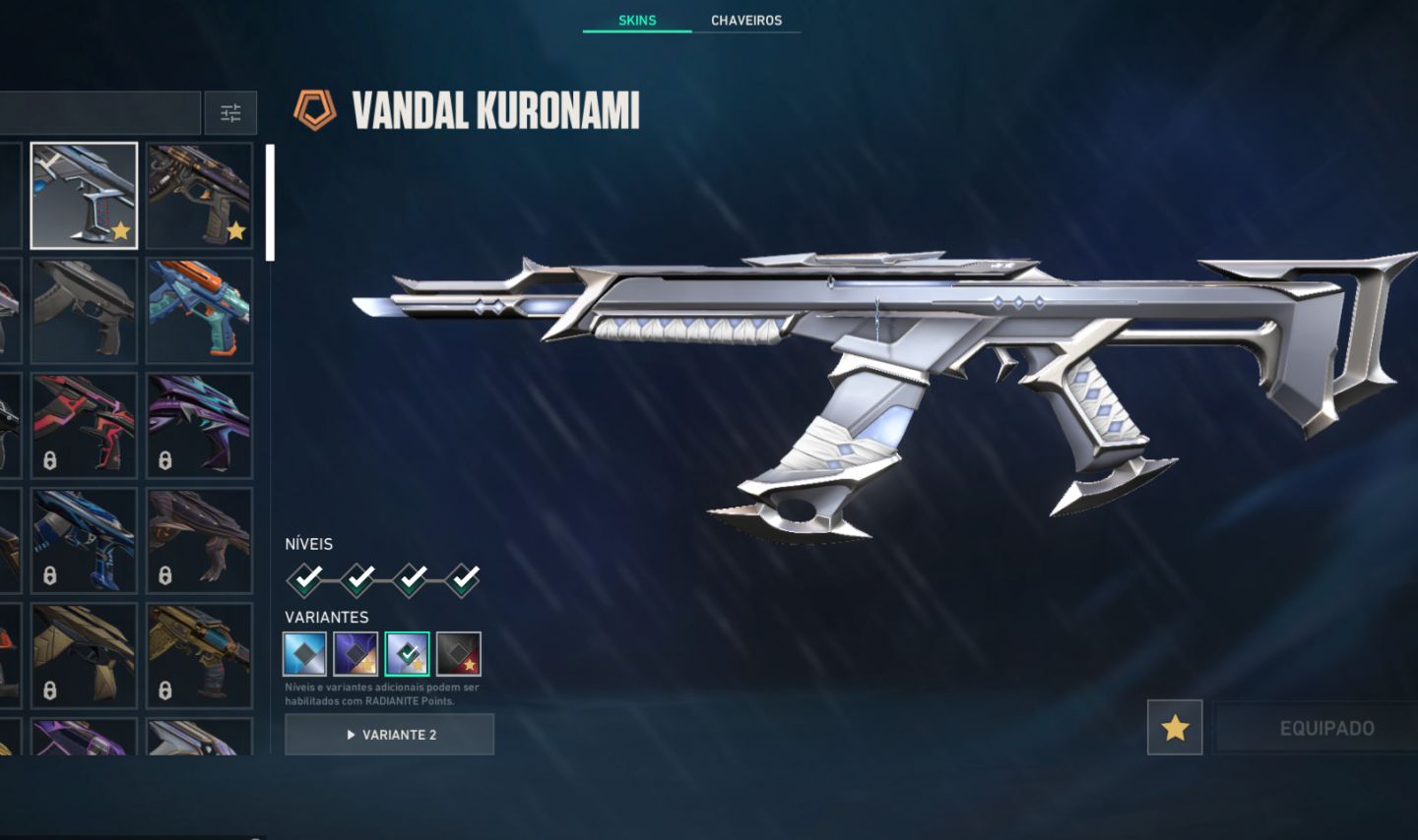 Conta de Valorant com Vandal kuronami, Prelúdio e RGX