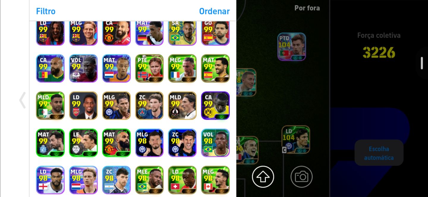 Conta efootboll com hazard 109 e Cristiano Ronaldo 105!!!